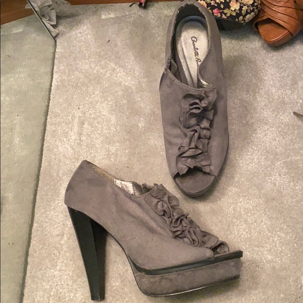 Peep toe booties